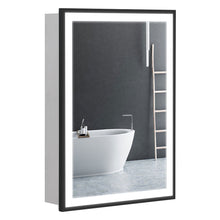 Load image into Gallery viewer, LED Illuminated Bathroom Touch Sensor Mirror Cabinet Black Frame