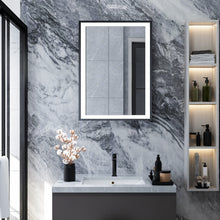 Load image into Gallery viewer, LED Illuminated Bathroom Touch Sensor Mirror Cabinet Black Frame