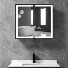 Load image into Gallery viewer, LED Light Up 2-Door Bathroom Mirror Cabinet