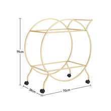 Load image into Gallery viewer, 2 Tiers Drinks Trolley Bar Wine Glass Shelf Storage Rack Serving Cart