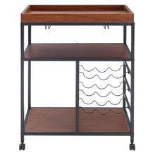 Load image into Gallery viewer, Kitchen Trolley Tea Tray Wood Storage Shelf 3 Tier Drinks Wine Rack Serving Cart