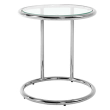 Load image into Gallery viewer, Round Glass Coffee Table Sofa Side Table Metal Leg