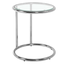 Load image into Gallery viewer, Round Glass Coffee Table Sofa Side Table Metal Leg