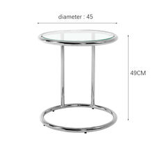 Load image into Gallery viewer, Round Glass Coffee Table Sofa Side Table Metal Leg