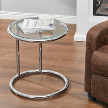 Load image into Gallery viewer, Round Glass Coffee Table Sofa Side Table Metal Leg