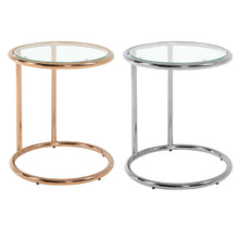 Load image into Gallery viewer, Round Glass Coffee Table Sofa Side Table Metal Leg