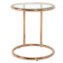 Load image into Gallery viewer, Round Glass Coffee Table Sofa Side Table Metal Leg