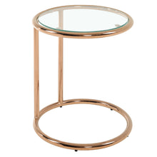 Load image into Gallery viewer, Round Glass Coffee Table Sofa Side Table Metal Leg