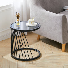 Load image into Gallery viewer, Modern Round Tempered Glass Coffee Table Sofa Side Table