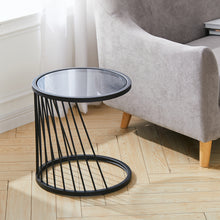 Load image into Gallery viewer, Modern Round Tempered Glass Coffee Table Sofa Side Table