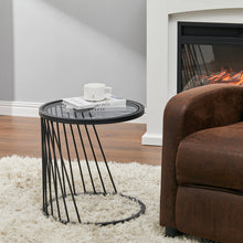 Load image into Gallery viewer, Modern Round Tempered Glass Coffee Table Sofa Side Table