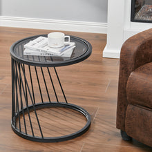 Load image into Gallery viewer, Modern Round Tempered Glass Coffee Table Sofa Side Table