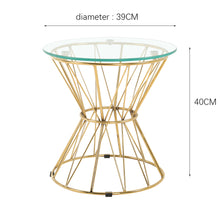 Load image into Gallery viewer, Modern Round Tempered Glass Coffee Table Side Table Steel Leg