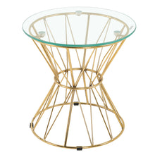 Load image into Gallery viewer, Modern Round Tempered Glass Coffee Table Side Table Steel Leg