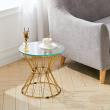 Load image into Gallery viewer, Modern Round Tempered Glass Coffee Table Side Table Steel Leg