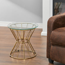 Load image into Gallery viewer, Modern Round Tempered Glass Coffee Table Side Table Steel Leg