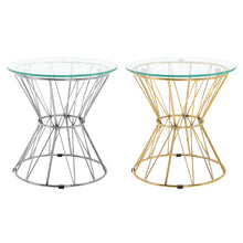 Load image into Gallery viewer, Modern Round Tempered Glass Coffee Table Side Table Steel Leg
