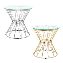 Load image into Gallery viewer, Modern Round Tempered Glass Coffee Table Side Table Steel Leg