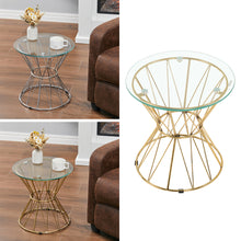 Load image into Gallery viewer, Modern Round Tempered Glass Coffee Table Side Table Steel Leg