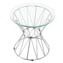 Load image into Gallery viewer, Modern Round Tempered Glass Coffee Table Side Table Steel Leg