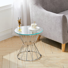 Load image into Gallery viewer, Modern Round Tempered Glass Coffee Table Side Table Steel Leg