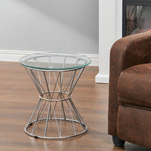 Load image into Gallery viewer, Modern Round Tempered Glass Coffee Table Side Table Steel Leg