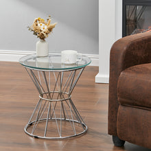 Load image into Gallery viewer, Modern Round Tempered Glass Coffee Table Side Table Steel Leg
