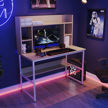 Load image into Gallery viewer, Computer Desk with Hutch Desk Bookshelf Student Studying Workstation Table