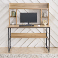 Load image into Gallery viewer, Computer Desk with Hutch Desk Bookshelf Student Studying Workstation Table