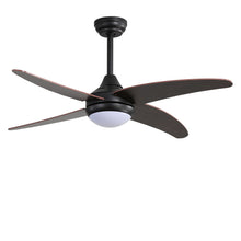 Load image into Gallery viewer, 48" Black Ceiling Fan with LED Light Kit, 4 Blades and Remote Control