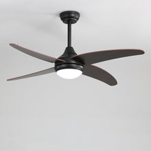 Load image into Gallery viewer, 48" Black Ceiling Fan with LED Light Kit, 4 Blades and Remote Control
