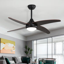 Load image into Gallery viewer, 48" Black Ceiling Fan with LED Light Kit, 4 Blades and Remote Control