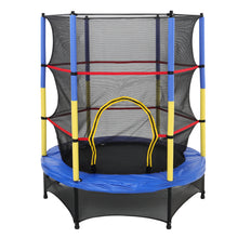 Load image into Gallery viewer, Kids Mini Trampoline Diameter 1.4 m Safety Net Steel Frame Blue Yellow and Black for Outdoor Garden
