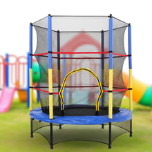 Load image into Gallery viewer, Kids Mini Trampoline Diameter 1.4 m Safety Net Steel Frame Blue Yellow and Black for Outdoor Garden