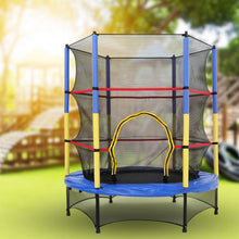 Load image into Gallery viewer, Kids Mini Trampoline Diameter 1.4 m Safety Net Steel Frame Blue Yellow and Black for Outdoor Garden