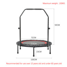 Load image into Gallery viewer, 40" Foldable Round Trampoline U-Bar Fitness Rebounder Safety Pad Workout Black