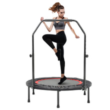 Load image into Gallery viewer, 40" Foldable Round Trampoline U-Bar Fitness Rebounder Safety Pad Workout Black