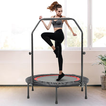 Load image into Gallery viewer, 40" Foldable Round Trampoline U-Bar Fitness Rebounder Safety Pad Workout Black