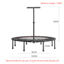 Load image into Gallery viewer, Foldable Round Trampoline T-Bar Fitness Rebounder Safety Pad Workout Black