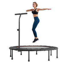 Load image into Gallery viewer, Foldable Round Trampoline T-Bar Fitness Rebounder Safety Pad Workout Black