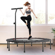 Load image into Gallery viewer, Foldable Round Trampoline T-Bar Fitness Rebounder Safety Pad Workout Black