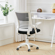 Load image into Gallery viewer, Mesh Executive Desk Chair with Flip up Armrests Adjustable and Swivel Home Office Chair, Black and White