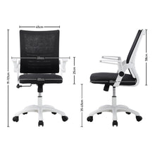 Load image into Gallery viewer, Fabric Executive Desk Chair with Flip up Armrests Adjustable and Swivel Home Office Chair,Black