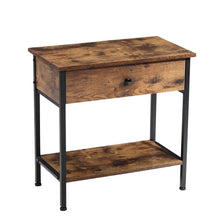 Load image into Gallery viewer, Rustic Brown End Table with Storage