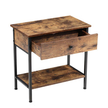 Load image into Gallery viewer, Rustic Brown End Table with Storage