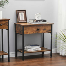 Load image into Gallery viewer, Rustic Brown End Table with Storage