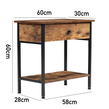 Load image into Gallery viewer, Rustic Brown End Table with Storage
