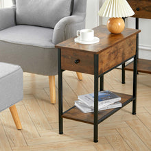 Load image into Gallery viewer, Rustic Brown End Table with Storage