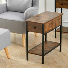 Load image into Gallery viewer, Rustic Brown End Table with Storage