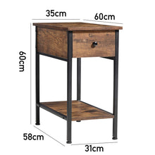 Load image into Gallery viewer, Rustic Brown End Table with Storage